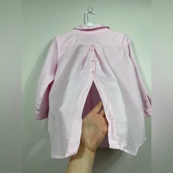 Joan Vass NY Elegant Pink Button Down Women's Shirt Linen Work Career Size M - Picture 14 of 16